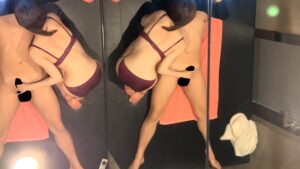 【生おねだり】鏡張り密室パパ活。スレンダー美女の細い腰を掴んで中出しまで徹底密着撮影