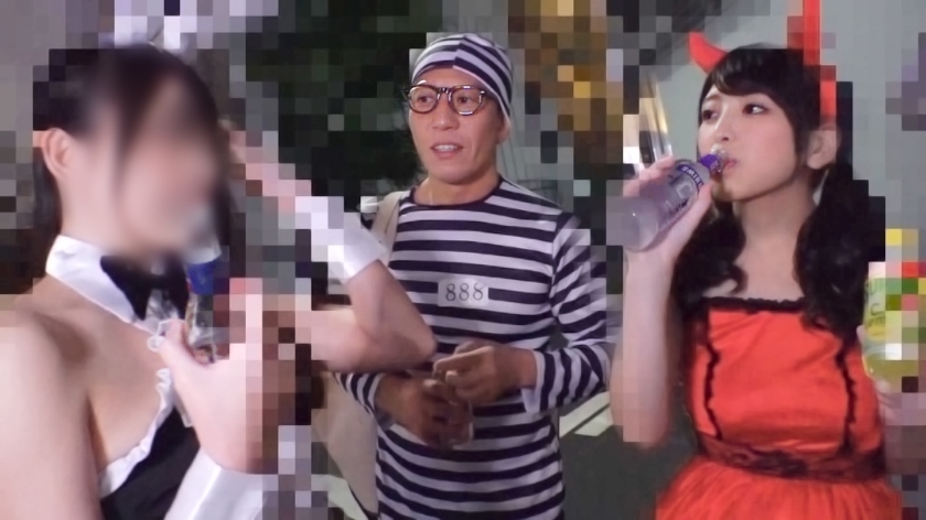 【ハロウィンナンパ】黒髪美女みかとホテル直行！ノリノリ状態で快楽に溺れるパリピ女子の痴態