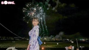 【爆乳ニューイヤー】Iカップりりと温泉SEX。はだけた浴衣から溢れる22歳の欲望